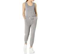 Amazon Essentials Women's Studio Terry Fleece Jumpsuit (Available in Plus Size), Light Grey Heather, Large