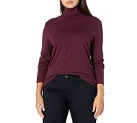 Amazon Essentials Women's Turtleneck Long Sleeve Shirt (Available in Plus Size), Red (Burgundy), S