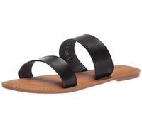 Amazon Essentials Women's Two-Band Slip-On Open-Toe Sliders Sandal, Black, 4.5 UK