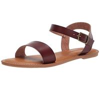 Amazon Essentials Women's Two Strap Buckle Sandal, Brown, 12 UK