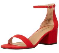 Amazon Essentials Women's Two Strap Heeled Sandal, Bright Poppy Red, 5.5 UK Wide