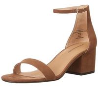 Amazon Essentials Women's Two Strap Heeled Sandal, Brown, 4 UK