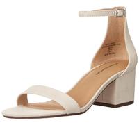 Amazon Essentials Women's Two Strap Heeled Sandal, Ivory, 13.5