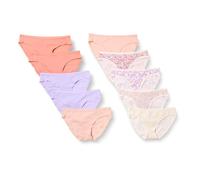 Amazon Essentials Women's WAE90087FL18 10Bikinis & Brazilian, Lavender, Pretty Colour Pops Print, 14 (Manufacturer Size:M)