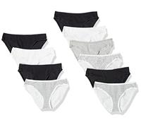 Amazon Essentials Women's WAE90087FL18 10Knickers, Black/Bright White/Grey, 16 (Manufacturer Size:L)
