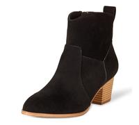 Amazon Essentials Women's Western Ankle Boots with Stacked Heel, Black, 4.5 UK