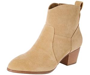 Amazon Essentials Women's Western Cowboy Ankle Boots with Stacked Heel, Tan, 2 UK
