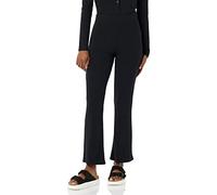 Amazon Essentials Women's Wide Rib Flared Ankle Pant, Black, S