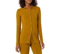 Amazon Essentials Women's Wide Rib Long Sleeve Button-up Collared Cardigan (Trousers Sold Separately), Brown, XXL