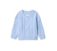 Amazon Essentials x Sofia Grainge Baby Boys' Cable Crewneck Jumper, Light Blue, 6-9 Months