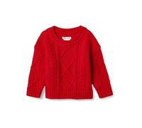 Amazon Essentials x Sofia Grainge Baby Boys' Cable Crewneck Jumper, Red, 18 Months