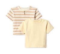 Amazon Essentials x Sofia Grainge Baby Boys' Cotton Crewneck Short-Sleeve T-Shirts with Shoulder Snap, Pack of 2