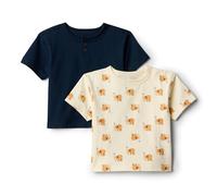Amazon Essentials x Sofia Grainge Baby Boys' Cotton Crewneck Short-Sleeve T-Shirts with Shoulder Snap, Pack of 2