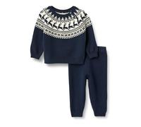 Amazon Essentials x Sofia Grainge Baby Boys' Jumper Set, Navy Ivory Scenic Fair Isle, 3-6 Months