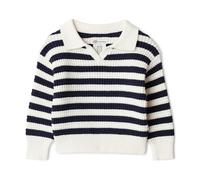 Amazon Essentials x Sofia Grainge Baby Boys' Mummy & Me Cotton Crochet Jumpers & Tank Sets, Ivory Navy Polo Stripe, 12 Months