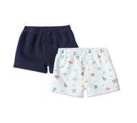 Amazon Essentials x Sofia Grainge Baby Boys' Pull-On Knit French Terry Shorts, Pack of 2, Beach/Navy, 18 Months