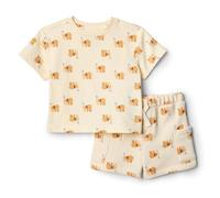 Amazon Essentials x Sofia Grainge Baby Boys' Regular Fit T-Shirt and Short Set, Ivory Elephants, 24 Months