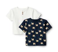 Amazon Essentials x Sofia Grainge Baby Boys' Short-Sleeved T-Shirts, Pack of 2, Elephants/White, 3-6 Months