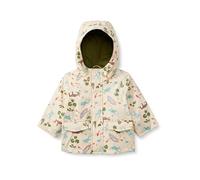 Amazon Essentials x Sofia Grainge Baby Boys' Water-Repellent Rain Jacket, Light Tan Frogs, 12 Months