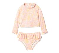 Amazon Essentials x Sofia Grainge Baby Girls' 2-Piece Long Sleeve Rashguard Set, Pink Ornate Paisley, 3-6 Months