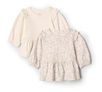 Amazon Essentials x Sofia Grainge Baby Girls' 3/4 Sleeve Knit Top, Pack of 2, Ivory/Sketch Floral, 3-6 Months