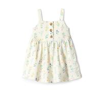 Amazon Essentials x Sofia Grainge Baby Girls' Cotton Casual Fit and Flare Dress, Ivory Bouquet, 12 Months