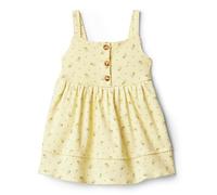Amazon Essentials x Sofia Grainge Baby Girls' Cotton Casual Fit and Flare Dress, Light Tan Ditsy Flowers, 3-6 Months
