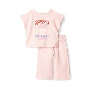 Amazon Essentials x Sofia Grainge Baby Girls' Cotton Pique Short-Sleeve T-Shirt & Trousers Play Set, Light Pink Ice Cream, 6-9 Months