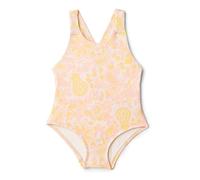 Amazon Essentials x Sofia Grainge Baby Girls' One-Piece Swimsuit with Crisscross Straps, Ruffle Detail, Shell Pink Ornate Paisley, 4 Years