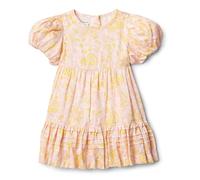 Amazon Essentials x Sofia Grainge Baby Girls' Puff Sleeve Dress, Shell Pink Ornate Paisley, 6-9 Months