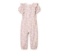 Amazon Essentials x Sofia Grainge Baby Girls' Ruffle Romper, Blue Ivory Delicate Floral, 0-3 Months