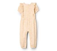 Amazon Essentials x Sofia Grainge Baby Girls' Ruffle Romper, Light Yellow Delicate Floral, 6-9 Months
