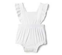 Amazon Essentials x Sofia Grainge Baby Girls' Sleeveless Ruffle Romper, White, 6-9 Months