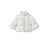 Amazon Essentials x Sofia Grainge Baby Girls' Taffeta Puffer Jacket, Ivory Blue Outlined Blooms, 18 Months