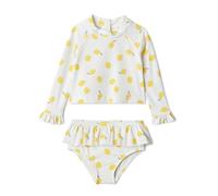 Amazon Essentials x Sofia Grainge Baby Girls' Two-Piece Long-Sleeve Rashguard Set, Pack of 2, Ivory Lemon, 3 Years