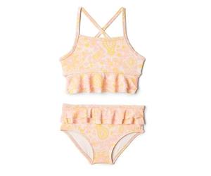 Amazon Essentials x Sofia Grainge Baby Girls' Two-Piece Swimsuit with Crisscross Straps, Shell Pink Ornate Paisley, 24 Months