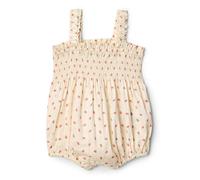 Amazon Essentials x Sofia Grainge Baby Girls' Woven Sleeveless Romper, Bright Pink Little Strawberries, 24 Months