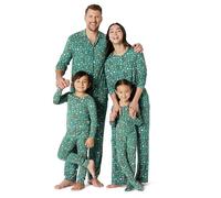 Amazon Essentials x Sofia Grainge Boys' Matching Holiday Family Pyjama Sets, Pack of 2, Dark Sage Green Holiday, 4 Years