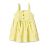 Amazon Essentials x Sofia Grainge Girls' Cotton Casual Fit and Flare Dress, Light Yellow, 4 Years