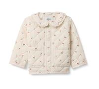 Amazon Essentials x Sofia Grainge Girls' Midweight Field Jacket with Ruffle, Ivory Cherries, 3 Years