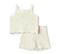 Amazon Essentials x Sofia Grainge Girls' Mummy & Me Cotton Crochet Jumpers & Tank Sets, Ivory, 4 Years