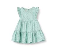 Amazon Essentials x Sofia Grainge Girls' Woven Cotton Sateen Fit & Flare Casual Dress, Mint Little Strawberries, 2 Years