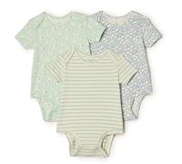 Amazon Essentials x Sofia Grainge Unisex Babies' Classic-Fit Cotton Short-Sleeve Crew-Neck Vests, Pack of 3, Rabbits/Round Trees/Stripes, 6-9 Months