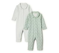 Amazon Essentials x Sofia Grainge Unisex Babies' Footless Sleepsuit, Pack of 2, Pale Green/Posey Floral, Premature