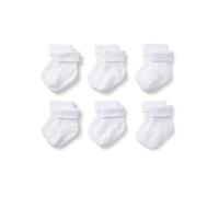 Amazon Essentials x Sofia Grainge Unisex Babies' Knitted Turn Cuff Socks, 6 Pairs, White, 12-24 Months