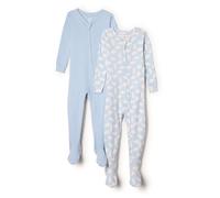 Amazon Essentials x Sofia Grainge Unisex Babies' Snug-Fit Cotton Footed Pyjamas, Pack of 2, Light Blue/Polar Bear, 6-9 Months