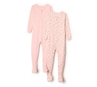 Amazon Essentials x Sofia Grainge Unisex Babies' Snug-Fit Cotton Footed Pyjamas, Pack of 2, Pink/Polar Bear, 0-3 Months