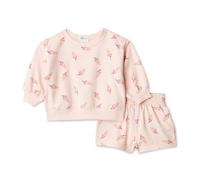 Amazon Essentials x Sofia Grainge Unisex Babies' Sweatshirt and Shorts French Terry Play Set, Light Pink Ice Cream, 24 Months