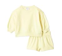 Amazon Essentials x Sofia Grainge Unisex Babies' Sweatshirt and Shorts French Terry Play Set, Light Yellow, 24 Months