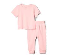 Amazon Essentials x Sofia Grainge Unisex Babies' Trouser & Top Set, Pink, 0-3 Months